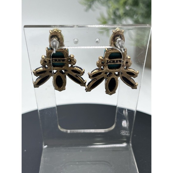 J. Crew  Blue Mint Green Aqua Gold Tone Statement Earring la - Picture 11 of 12
